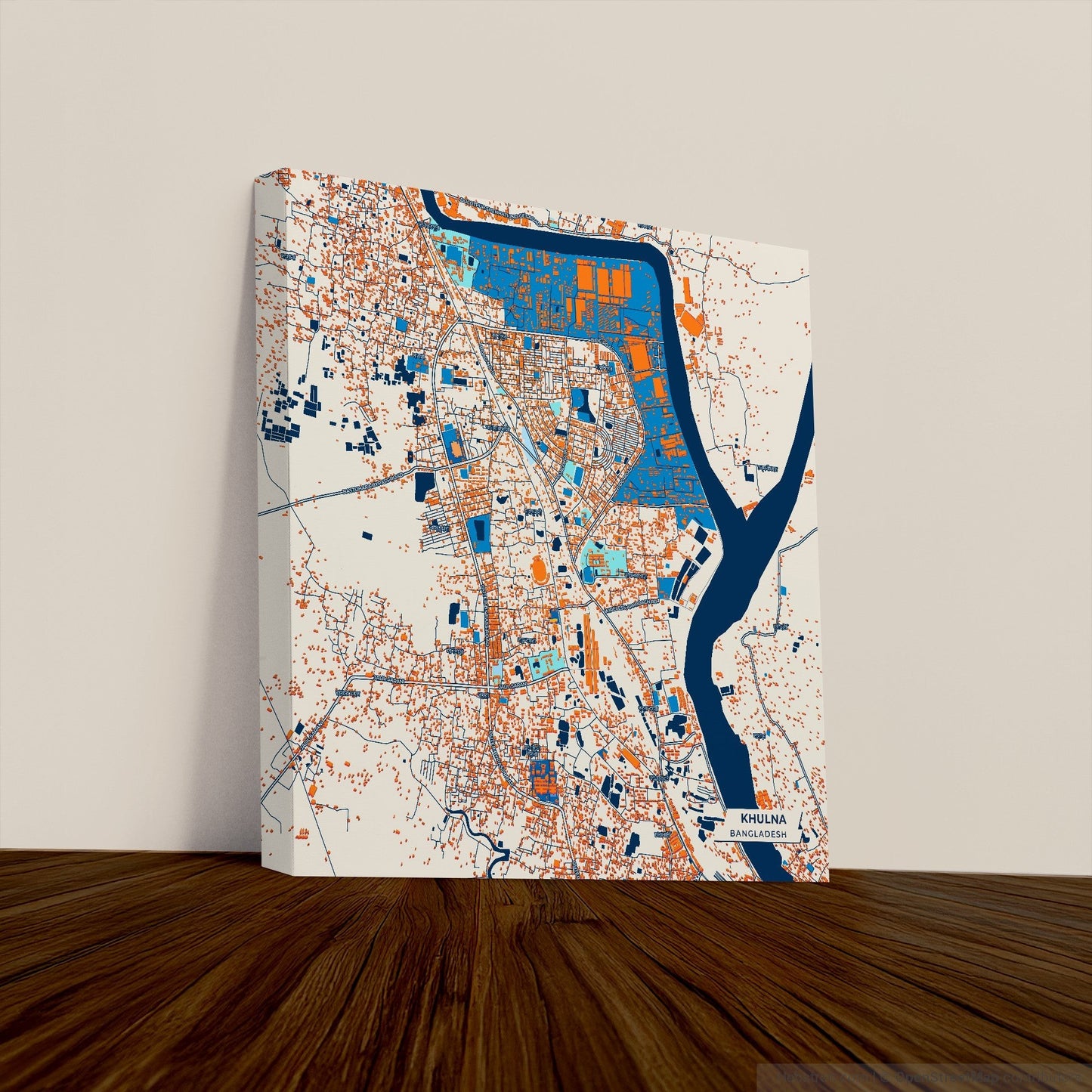 Khulna Bangladesh Colorful City Map Canvas Print