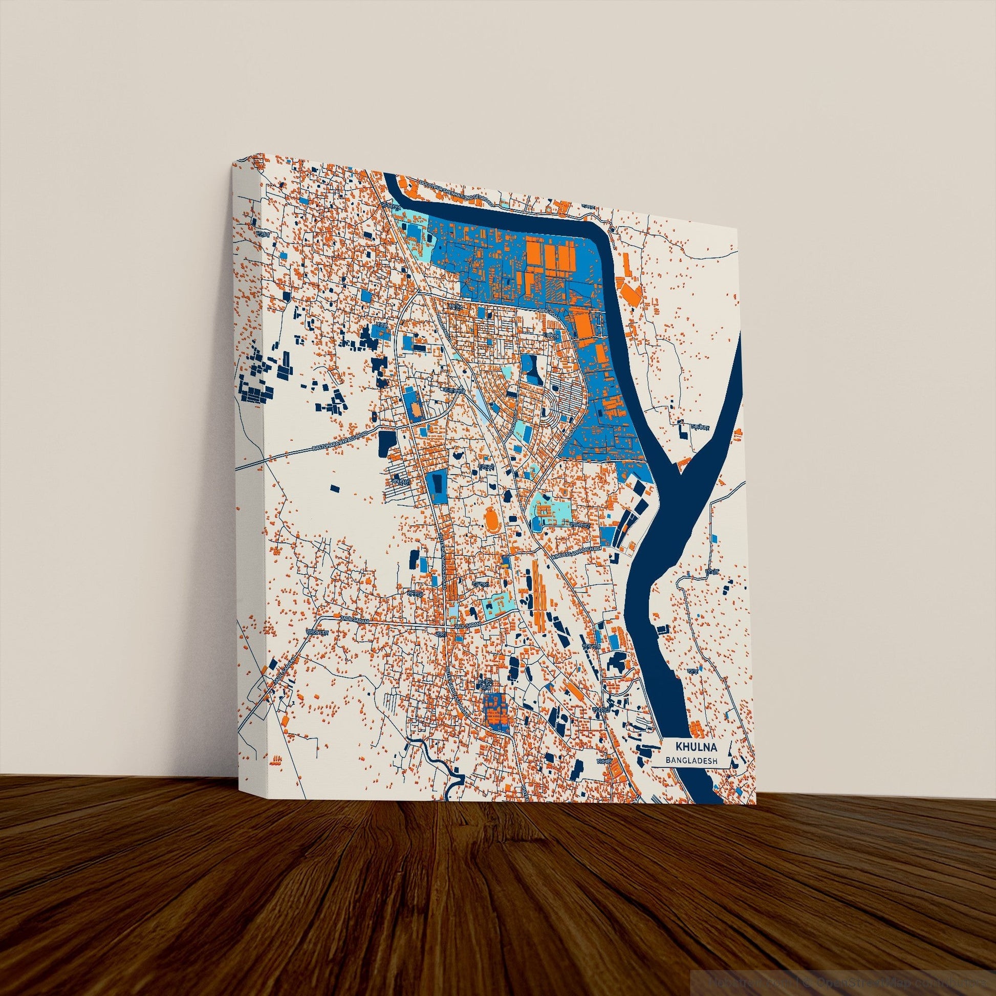 Khulna Bangladesh Colorful City Map Canvas Print