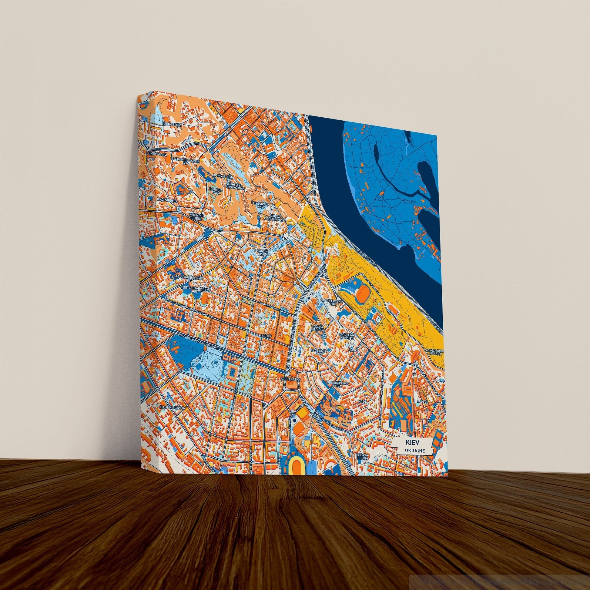 Київ Ukraine Colorful City Map Canvas Print