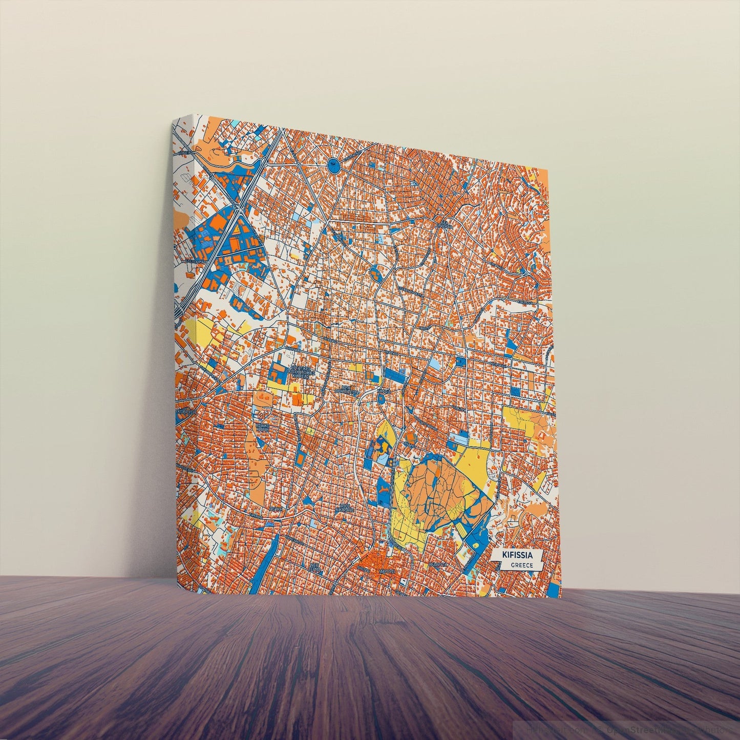 Κηφισια Greece Colorful City Map Canvas Print
