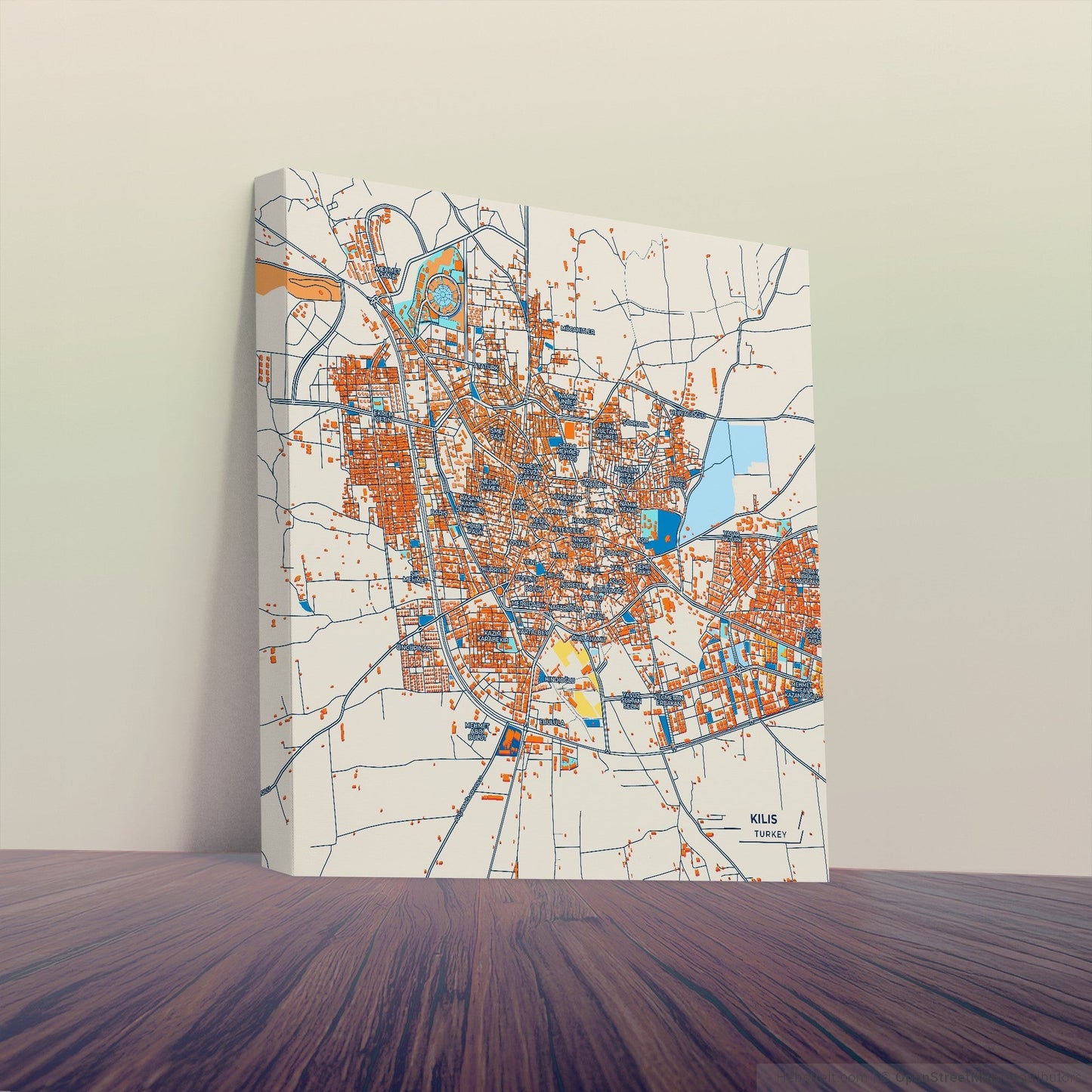 Ki̇li̇s Turkey Colorful City Map Canvas Print