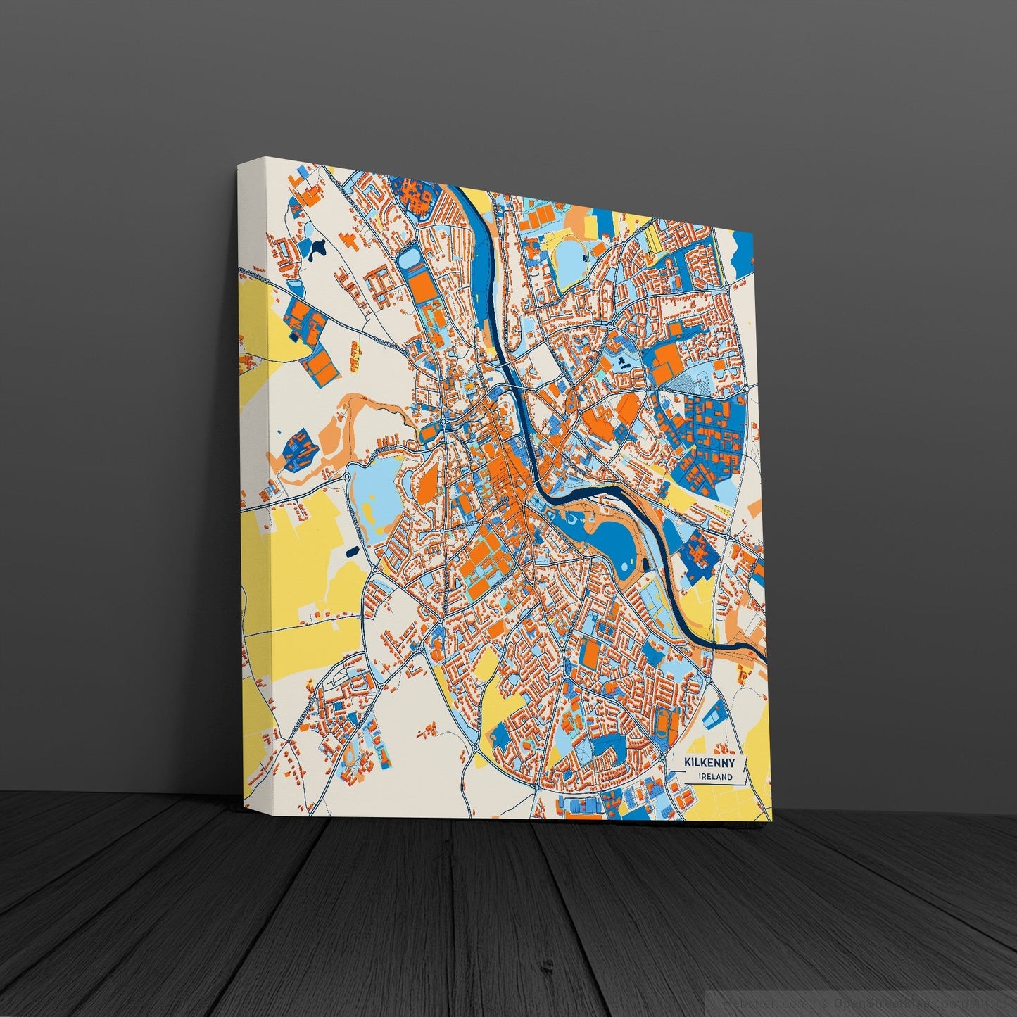 Kilkenny Ireland Colorful City Map Canvas Print