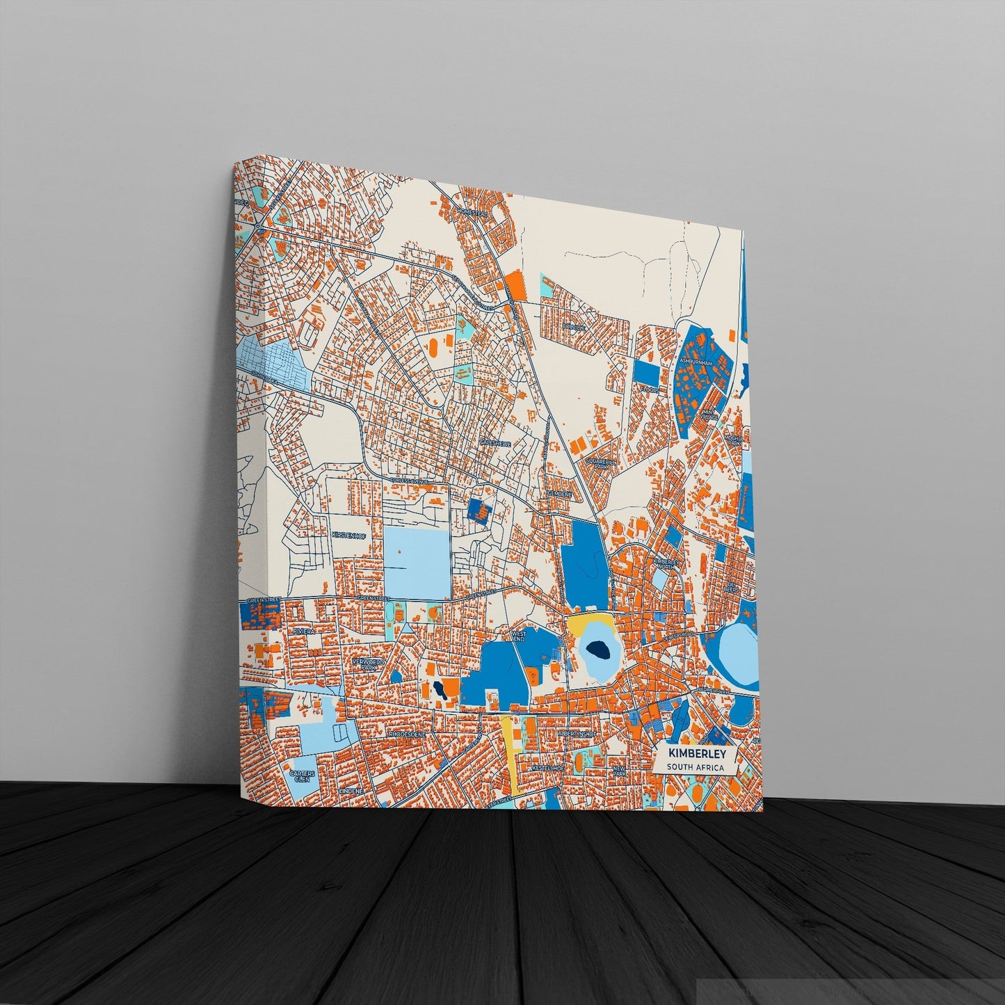 Kimberley South Africa Colorful City Map Canvas Print