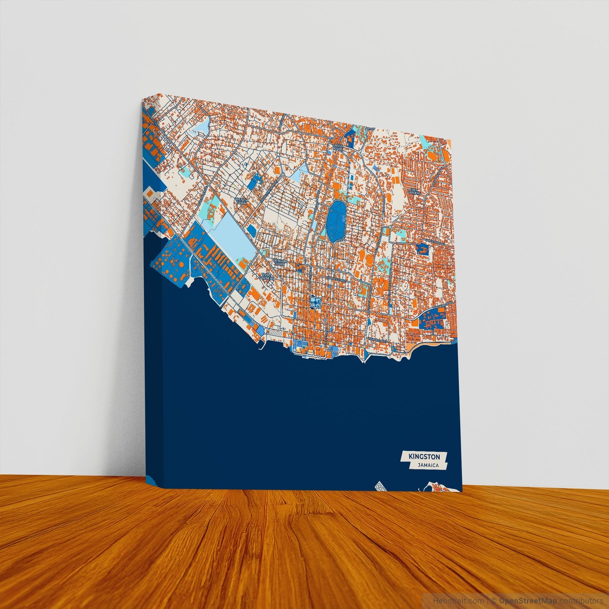 Kingston Jamaica Colorful City Map Canvas Print