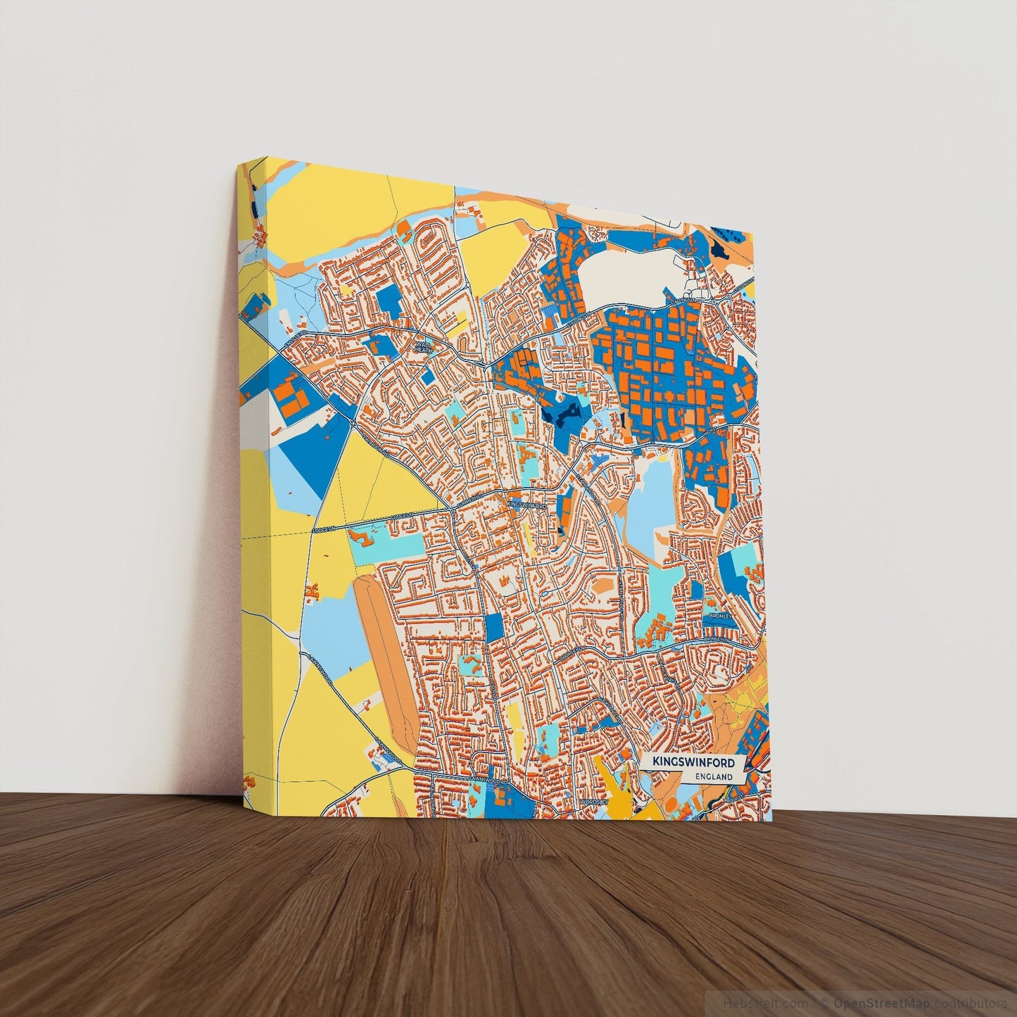 Kingswinford England Colorful City Map Canvas Print