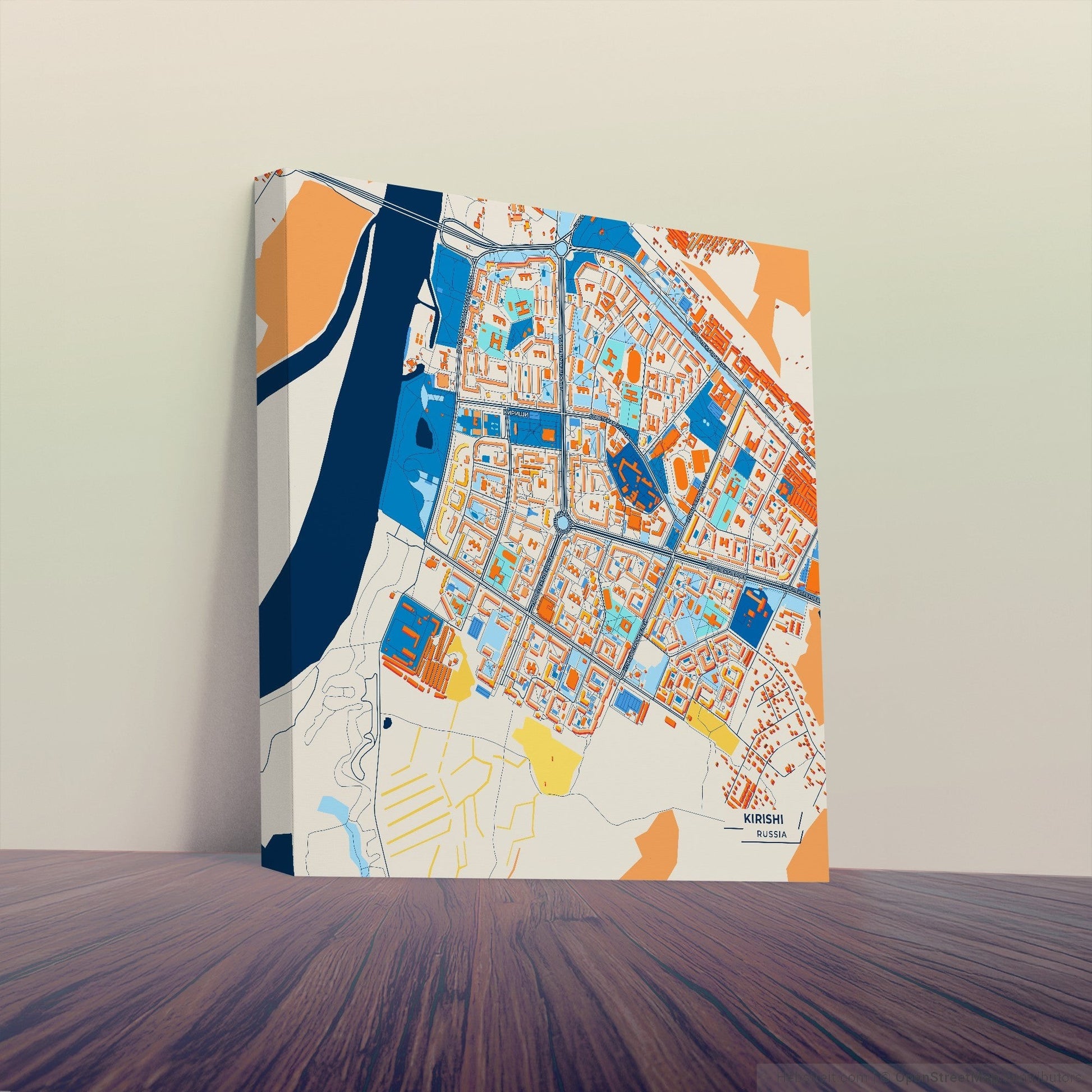 Кириши Russia Colorful City Map Canvas Print