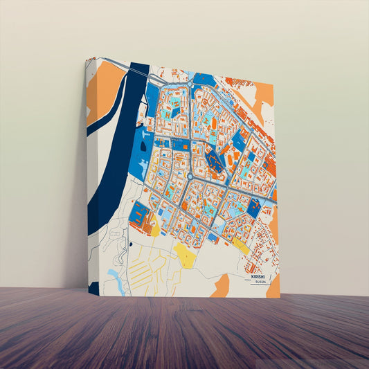 Кириши Russia Colorful City Map Canvas Print