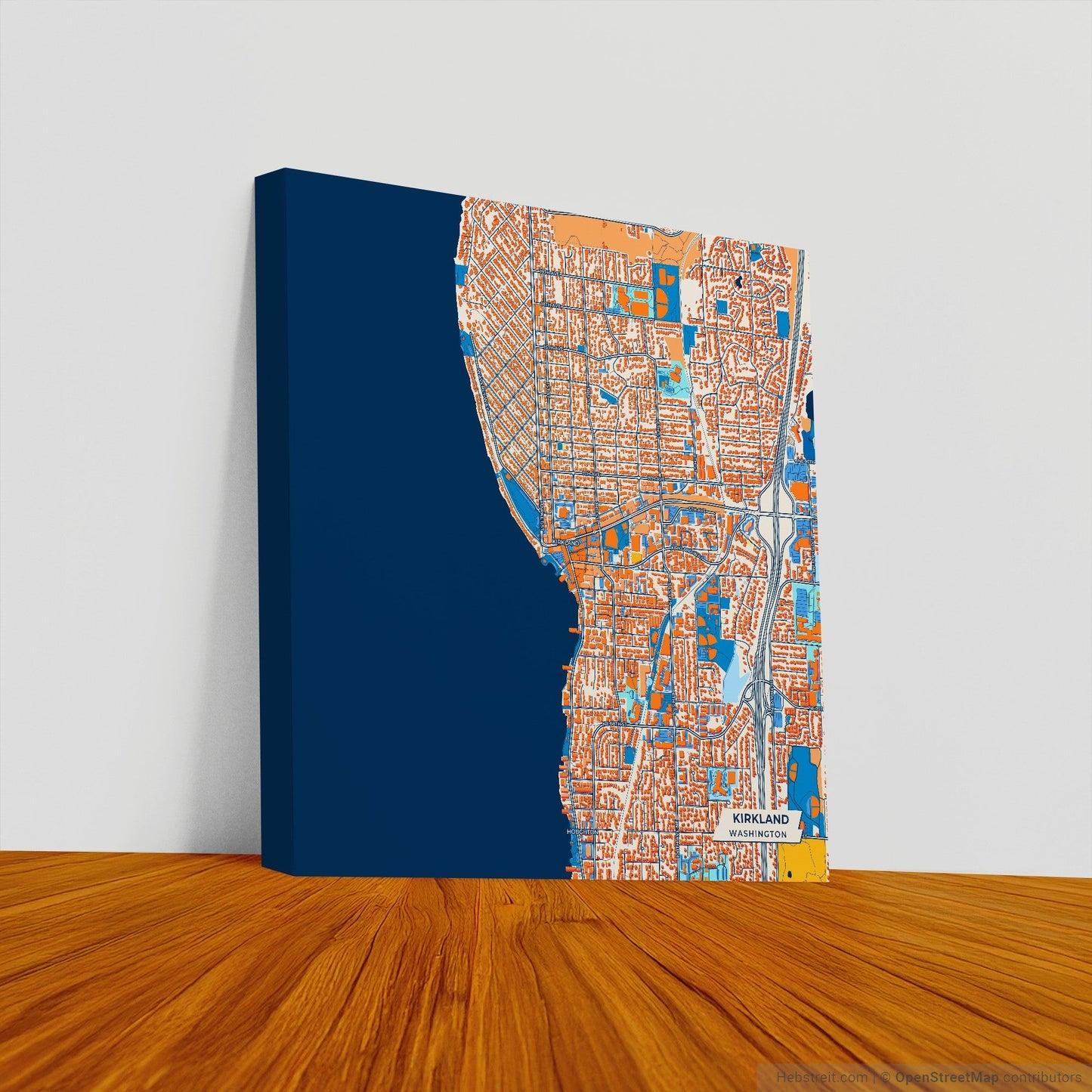 Kirkland Washington Colorful City Map Canvas Print