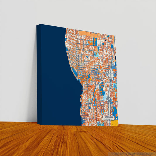 Kirkland Washington Colorful City Map Canvas Print