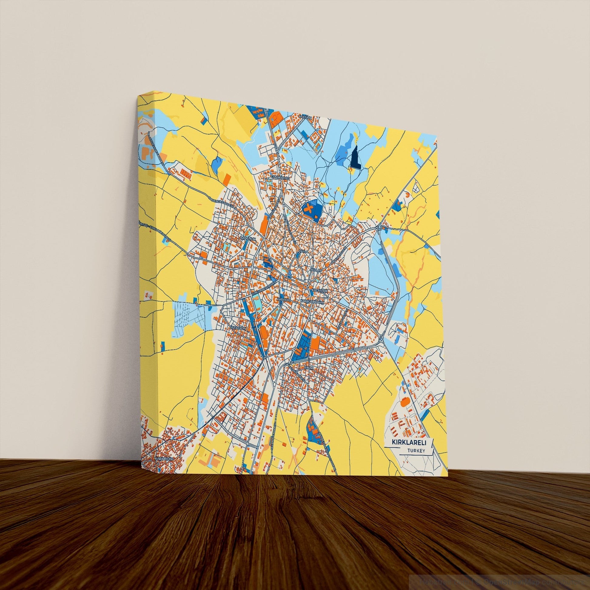 Kirklareli̇ Turkey Colorful City Map Canvas Print
