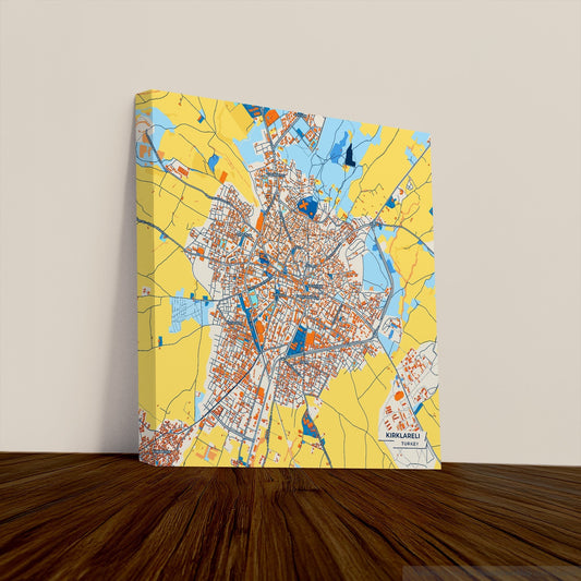 Kirklareli̇ Turkey Colorful City Map Canvas Print