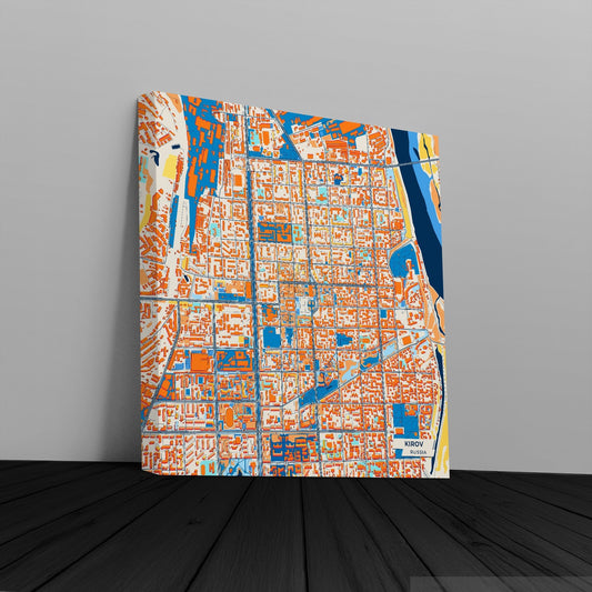 Киров Russia Colorful City Map Canvas Print