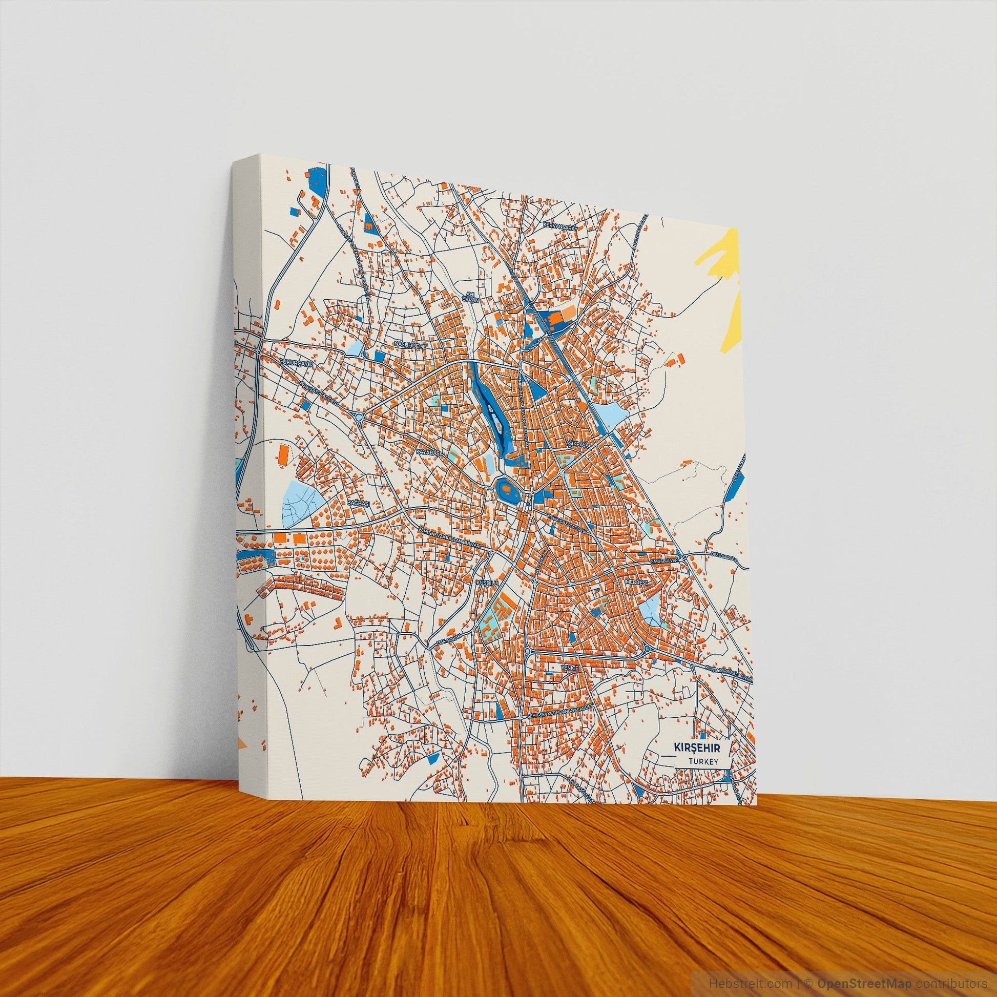 Kirşehi̇r Turkey Colorful City Map Canvas Print