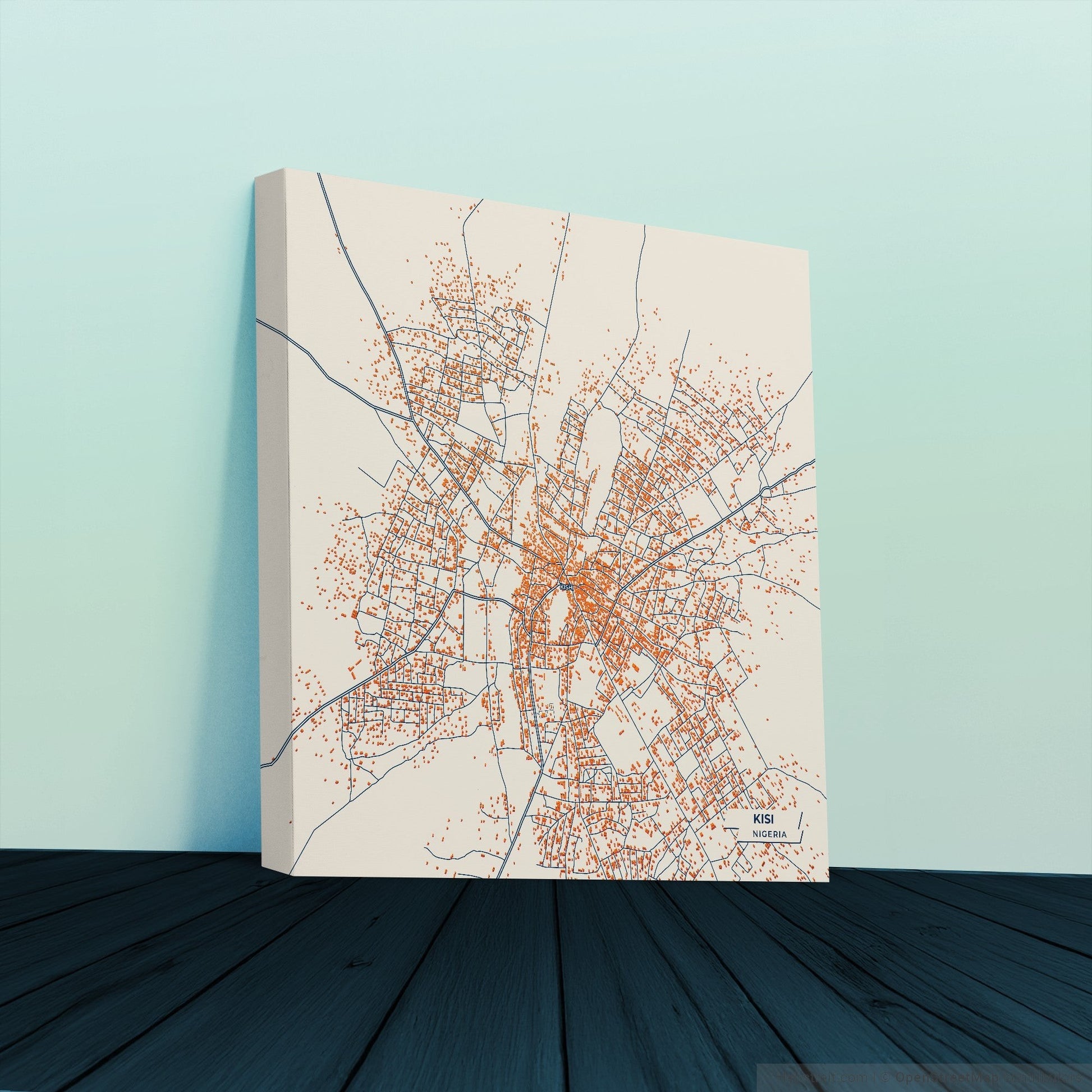 Kisi Nigeria Colorful City Map Canvas Print