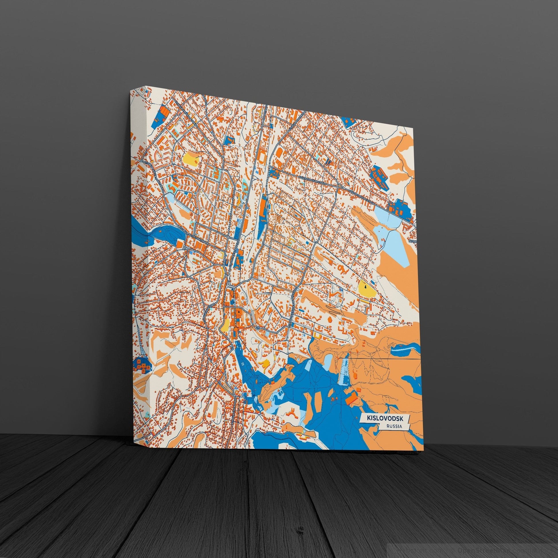Кисловодске Russia Colorful City Map Canvas Print
