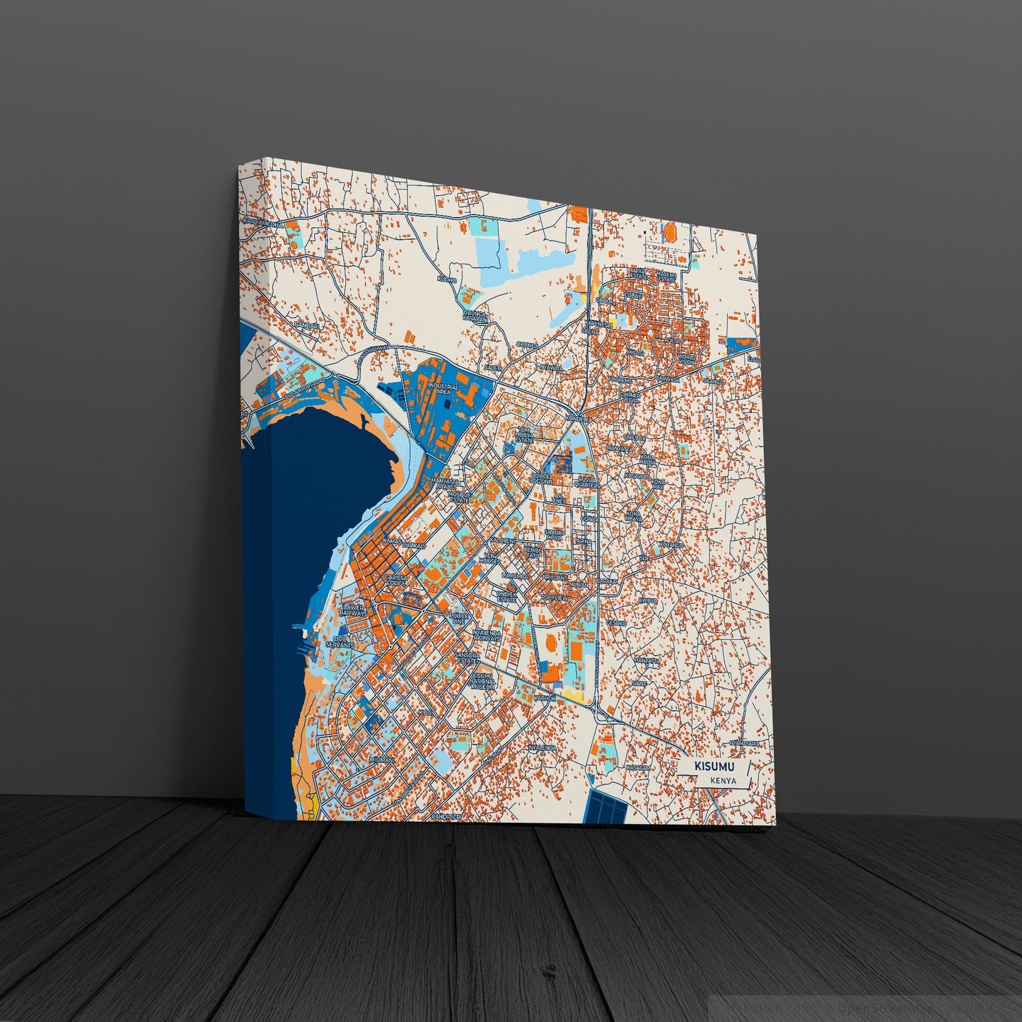 Kisumu Kenya Colorful City Map Canvas Print