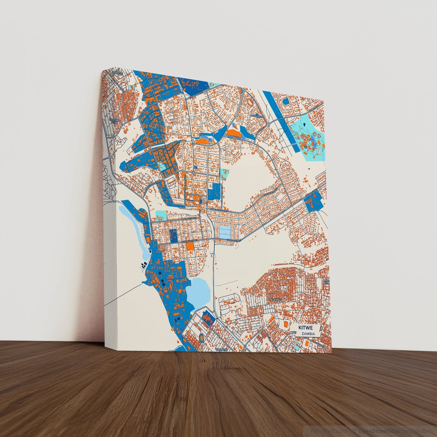 Kitwe Zambia Colorful City Map Canvas Print