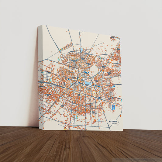 Kiziltepe Turkey Colorful City Map Canvas Print
