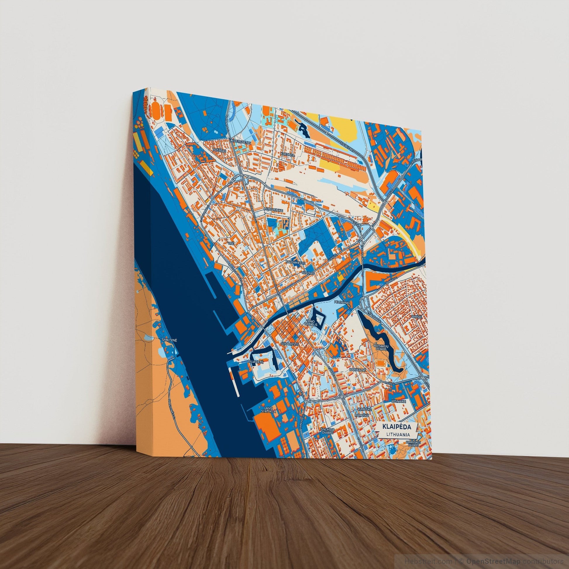 Klaipėda Lithuania Colorful City Map Canvas Print