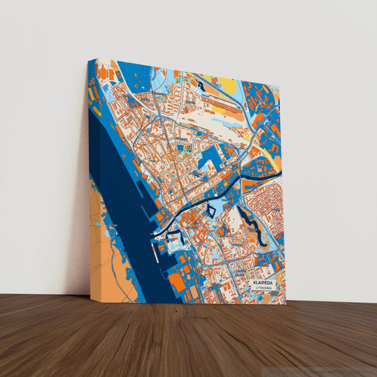 Klaipėda Lithuania Colorful City Map Canvas Print