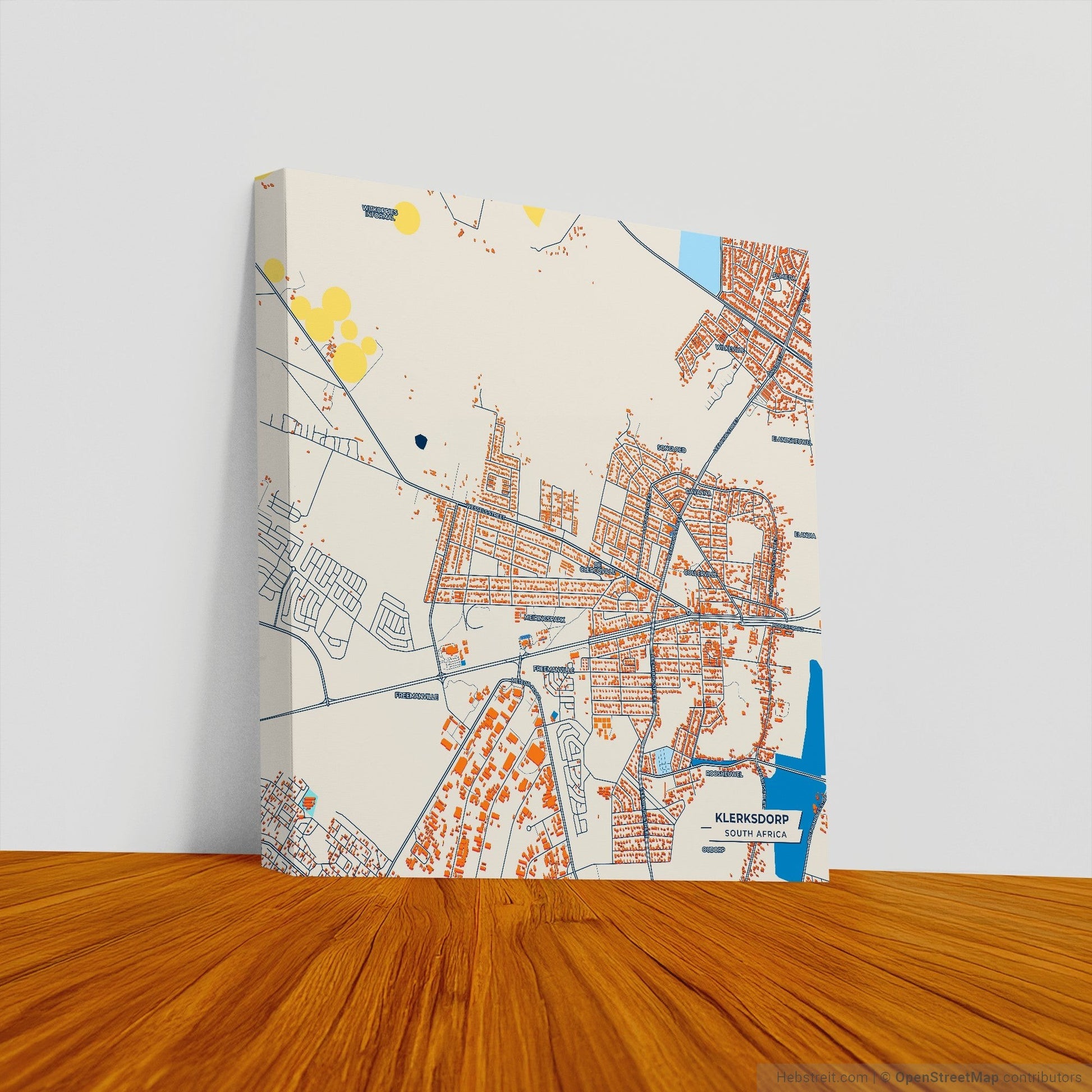 Klerksdorp South Africa Colorful City Map Canvas Print