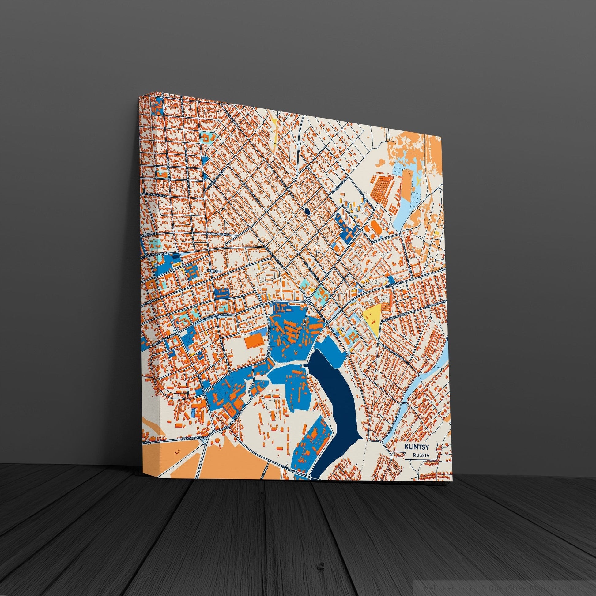 Клинцы Russia Colorful City Map Canvas Print
