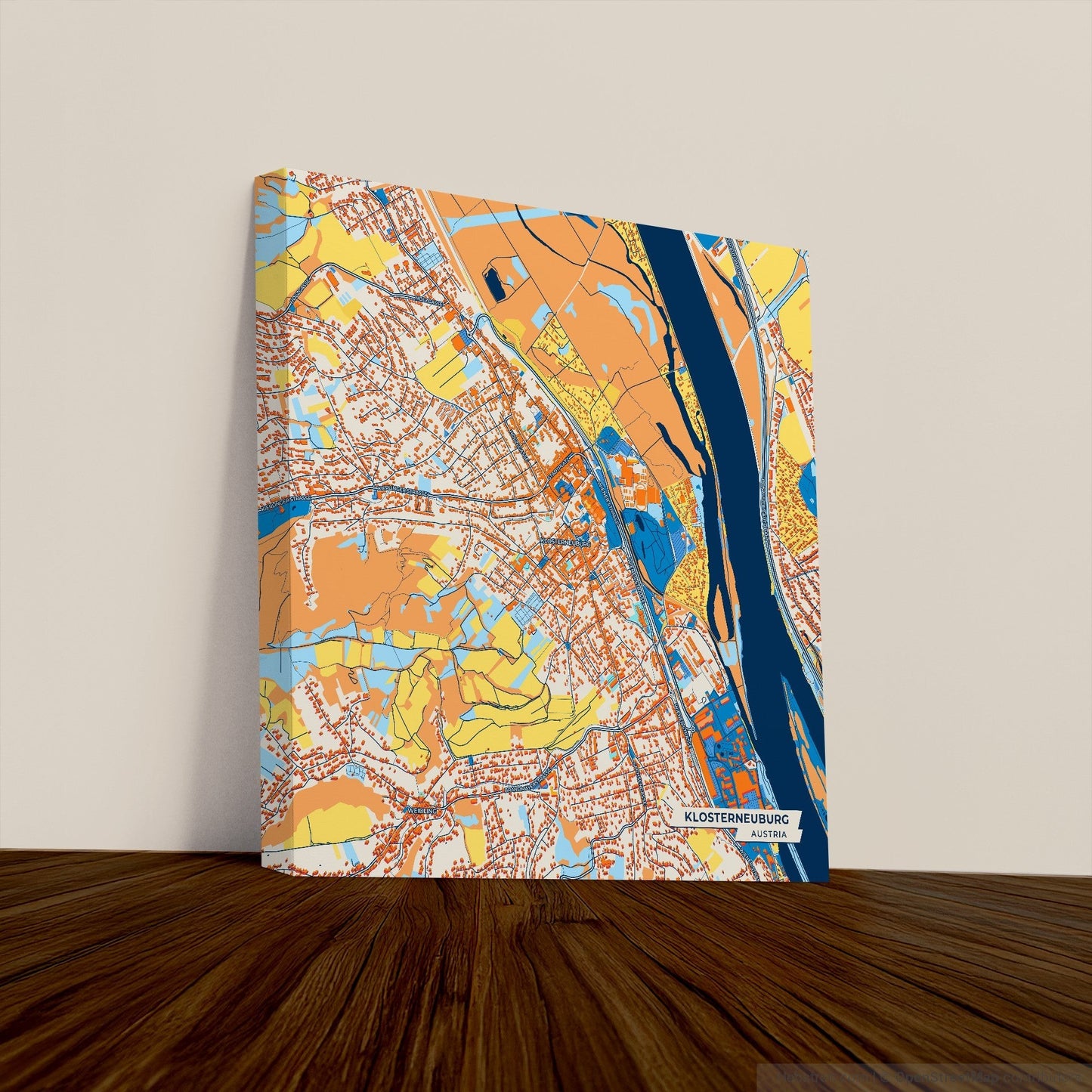 Klosterneuburg Austria Colorful City Map Canvas Print
