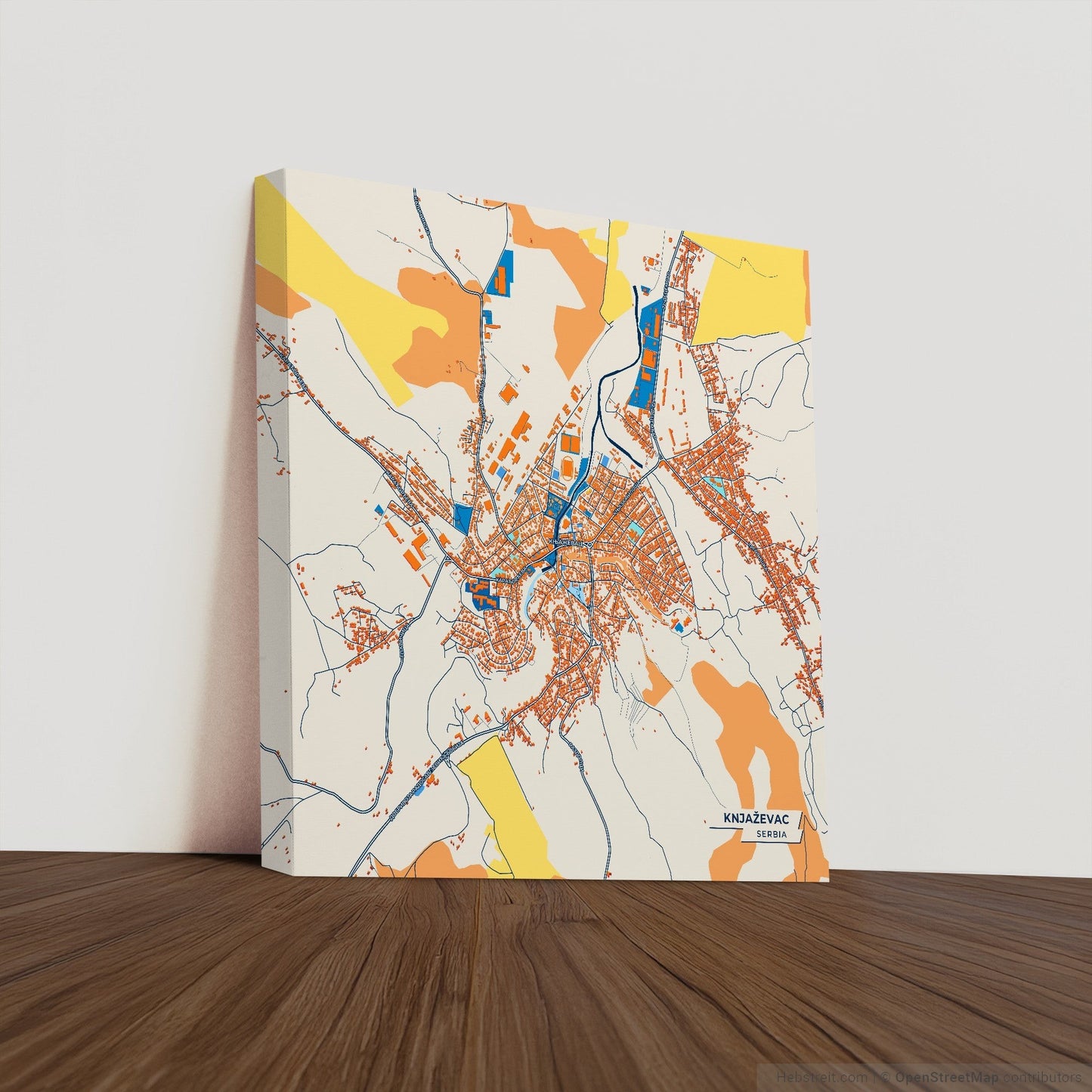 Књажевац Serbia Colorful City Map Canvas Print