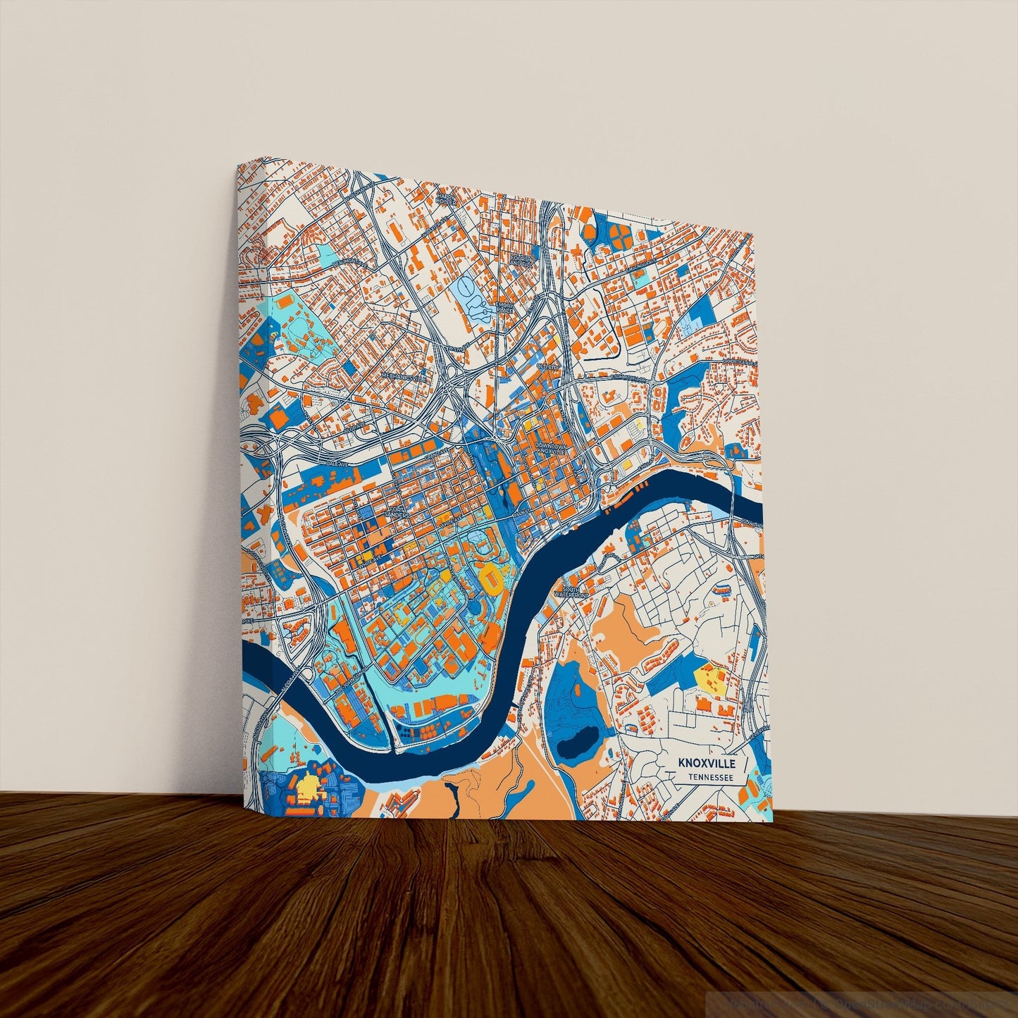 Knoxville Tennessee Colorful City Map Canvas Print