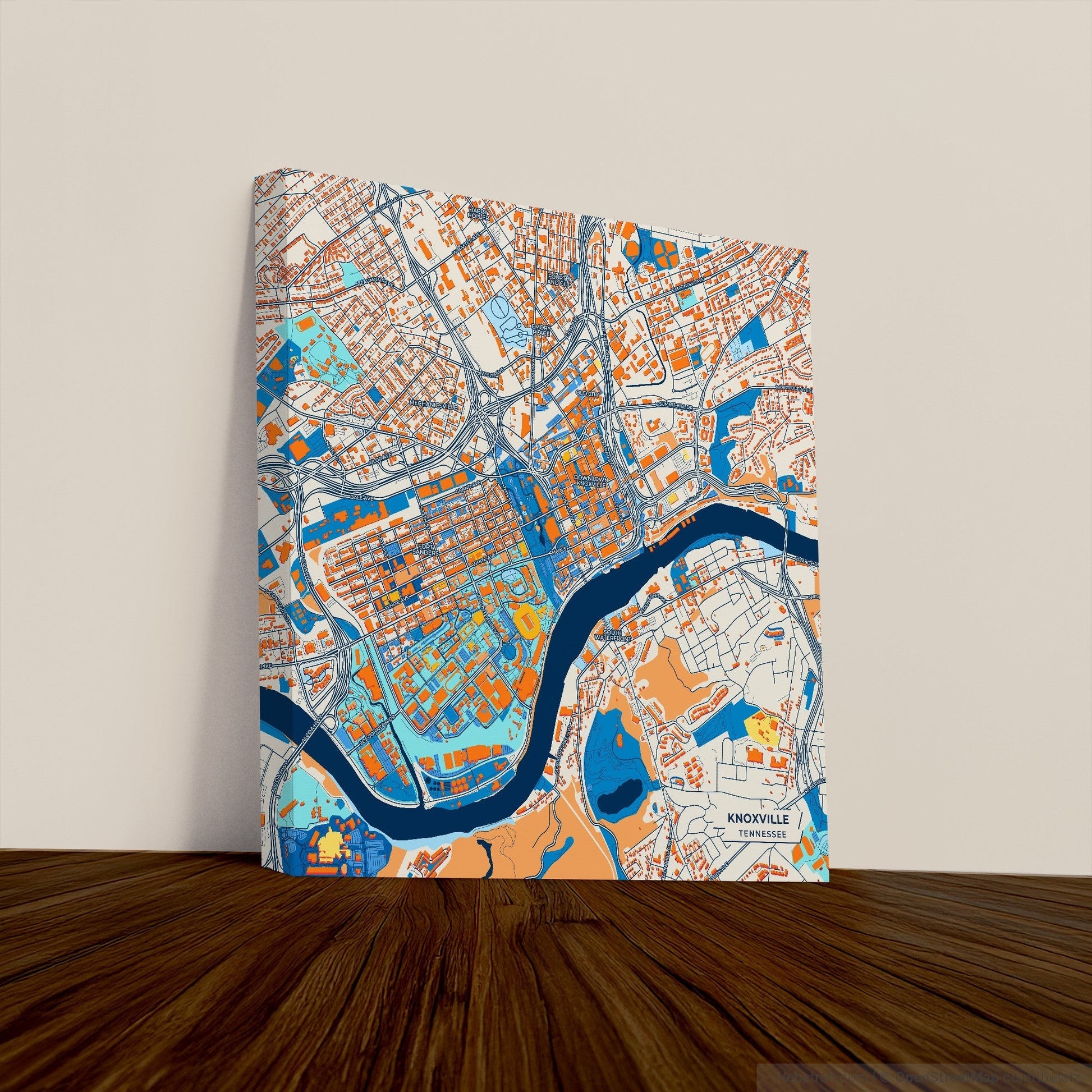 Knoxville Tennessee Colorful City Map Canvas Print