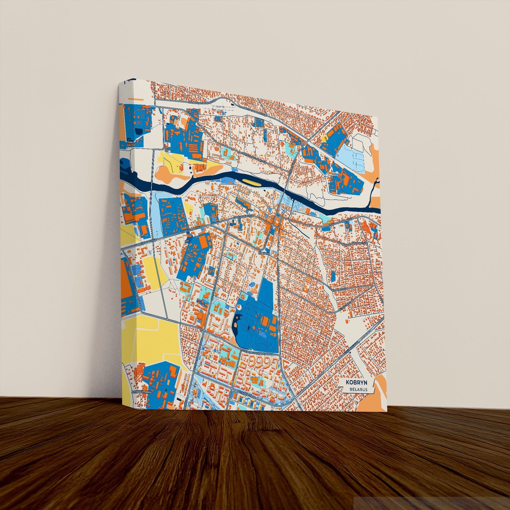 Кобрын Belarus Colorful City Map Canvas Print