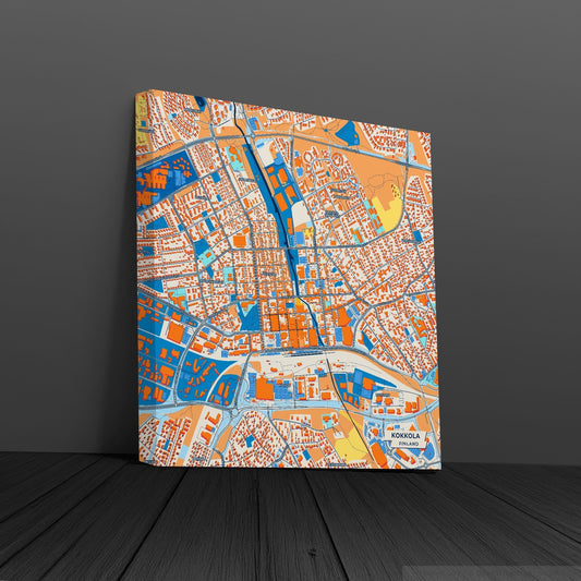 Kokkola Finland Colorful City Map Canvas Print