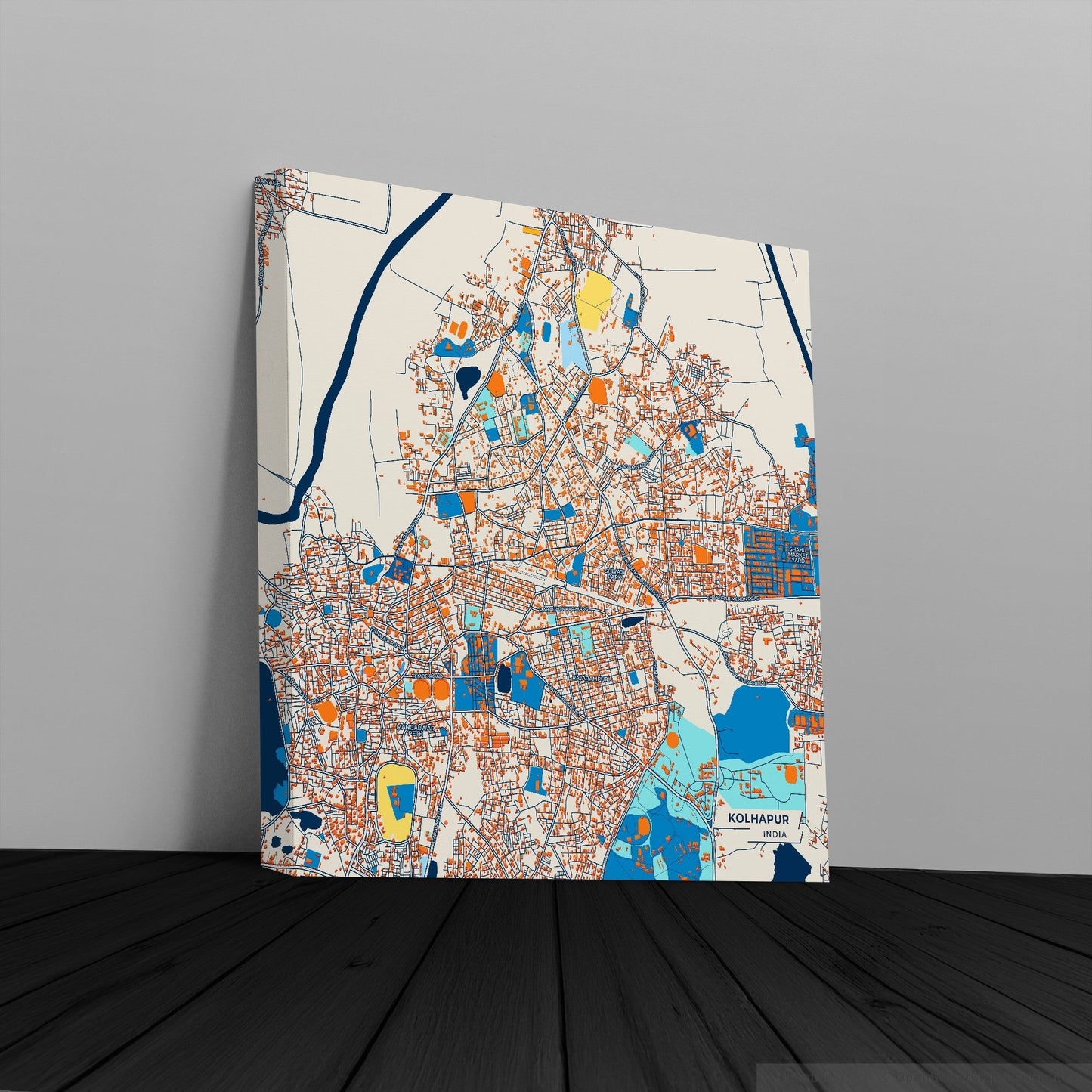 Kolhapur India Colorful City Map Canvas Print