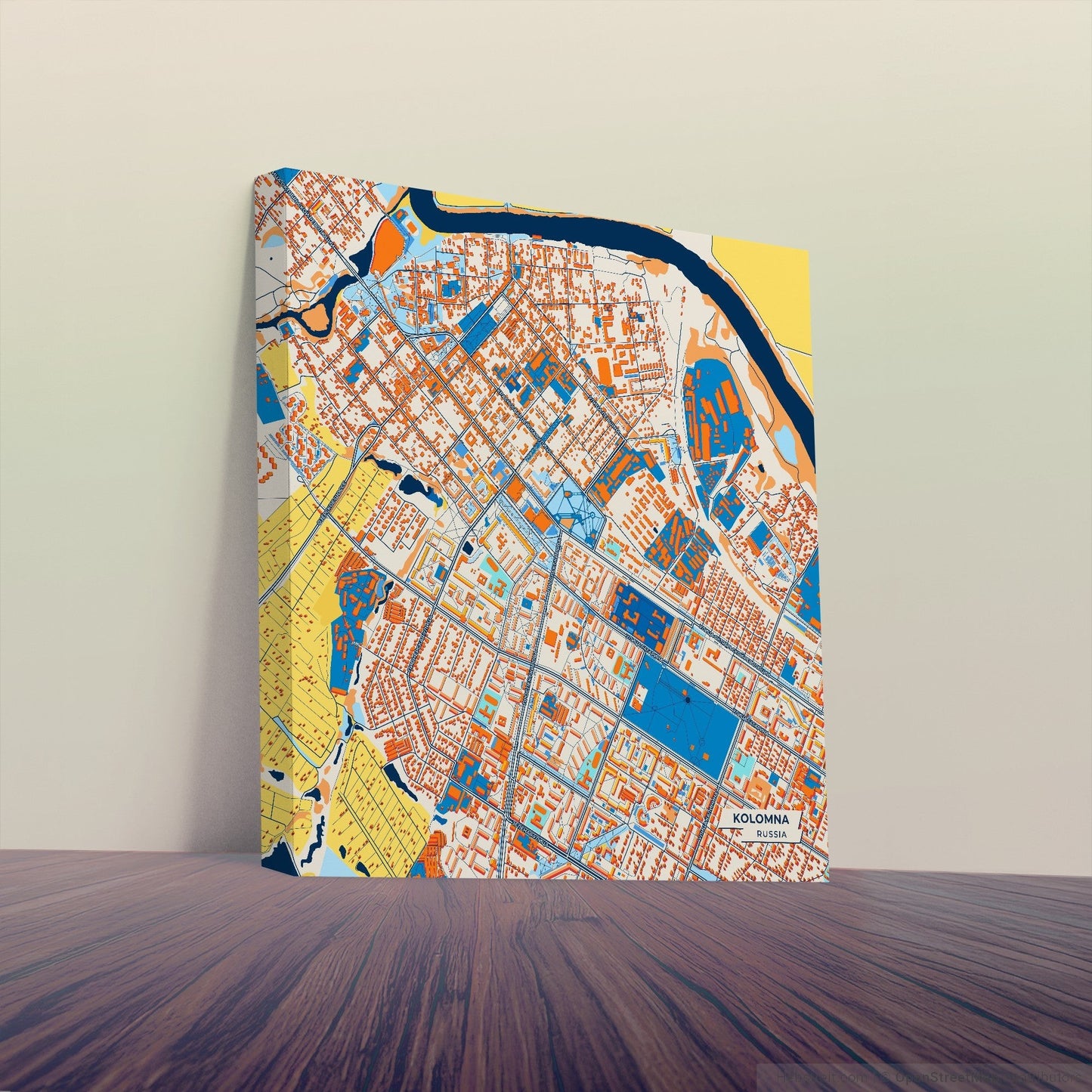 Kolomna Russia Colorful City Map Canvas Print
