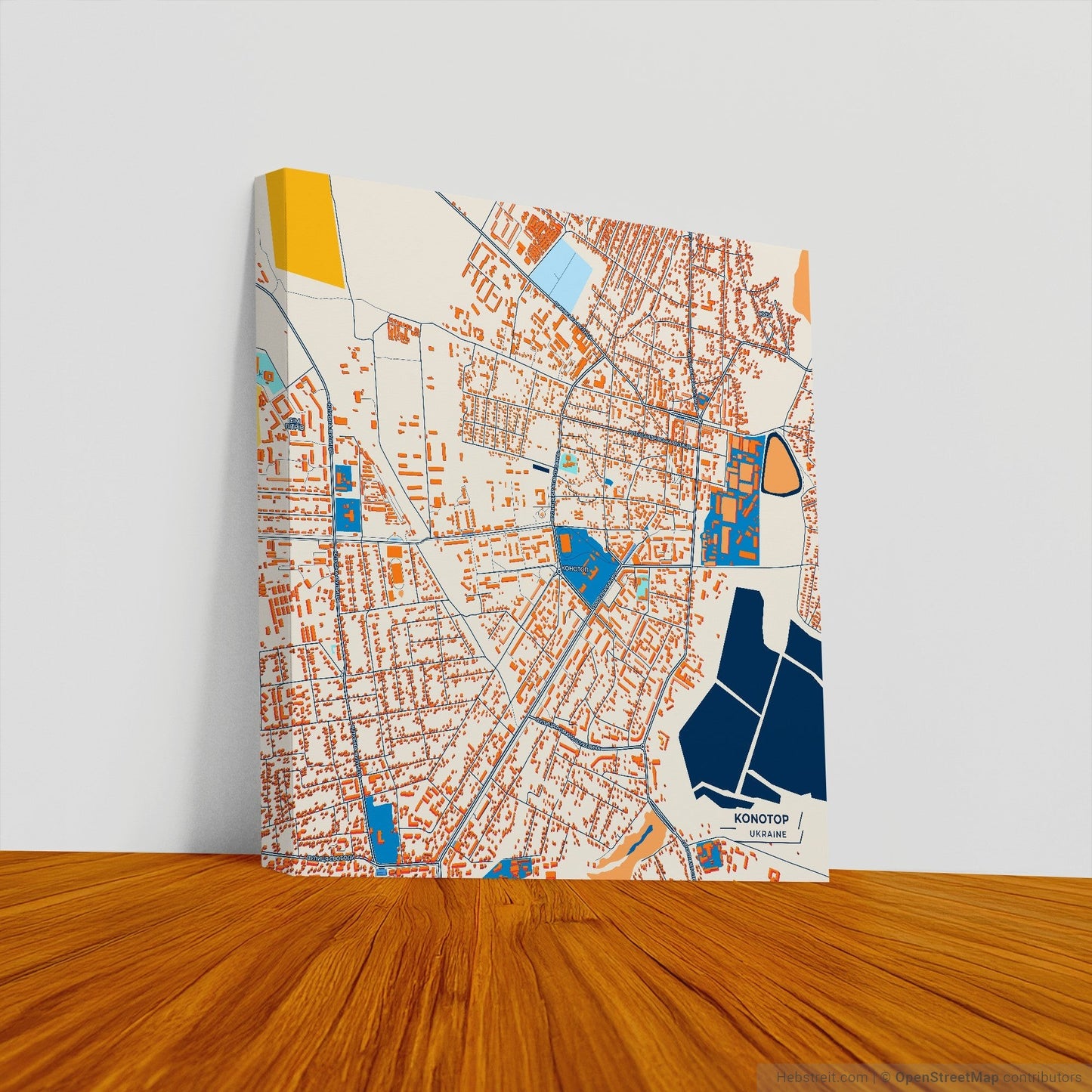 Конотоп Ukraine Colorful City Map Canvas Print