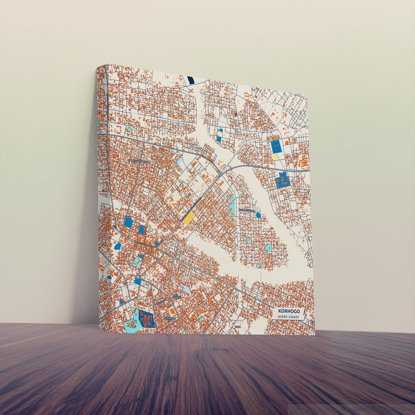 Korhogo Ivory Coast Colorful City Map Canvas Print