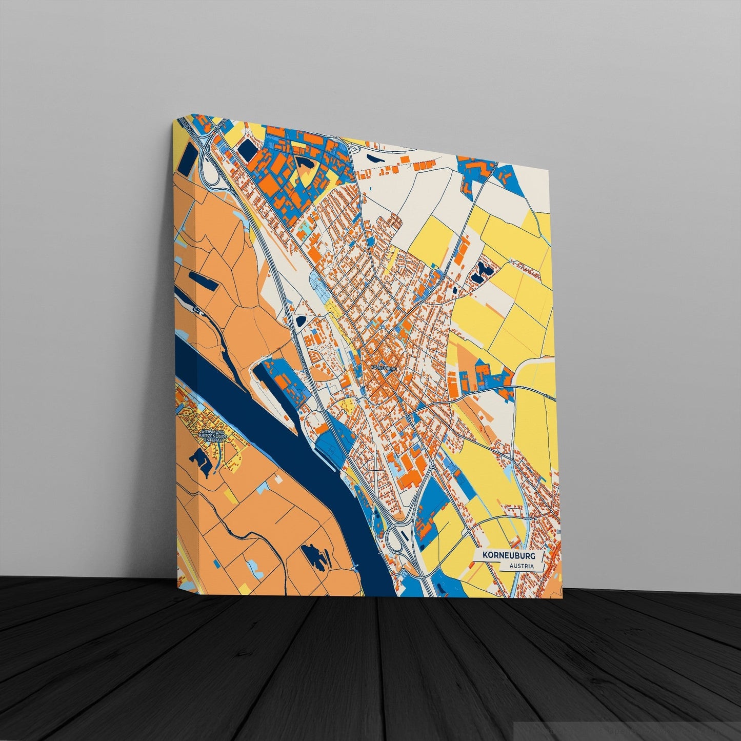 Korneuburg Austria Colorful City Map Canvas Print