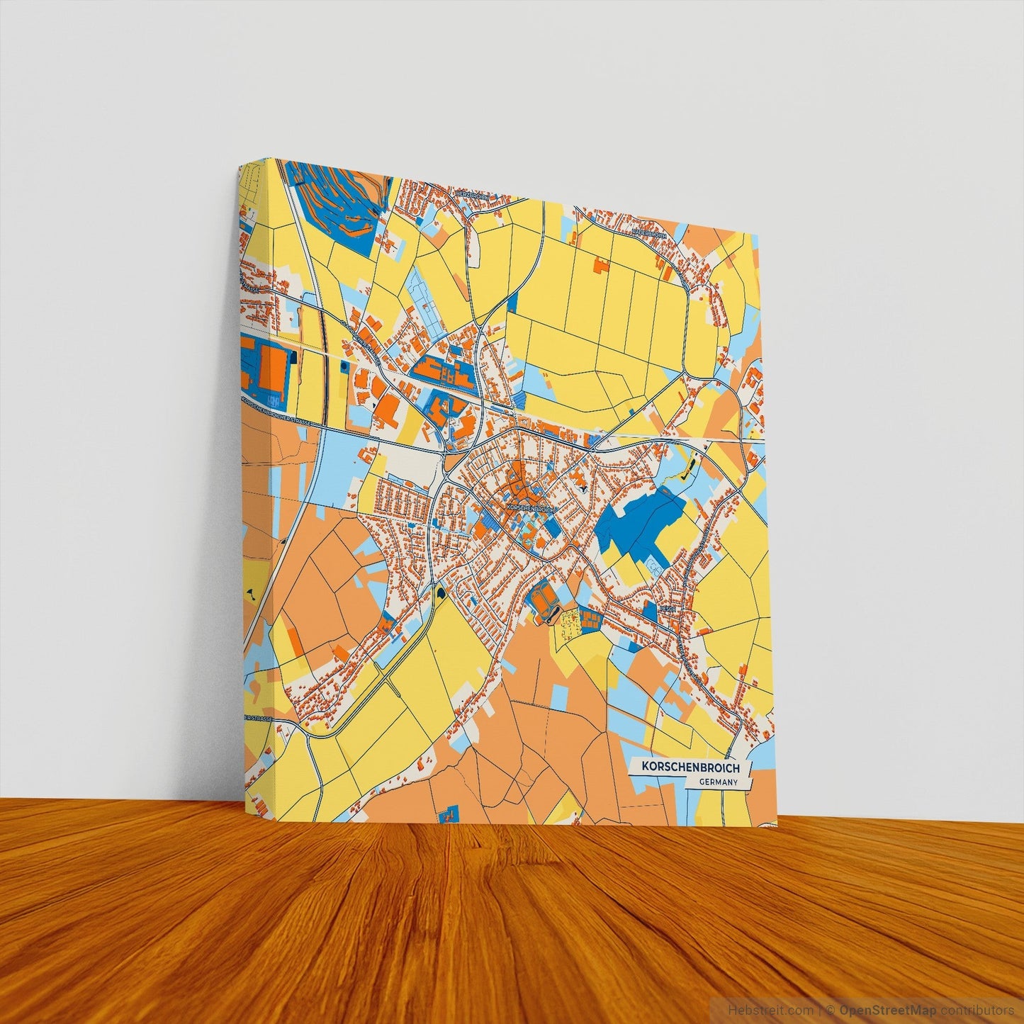 Korschenbroich Germany Colorful City Map Canvas Print