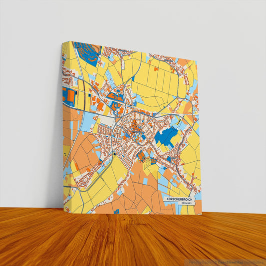 Korschenbroich Germany Colorful City Map Canvas Print
