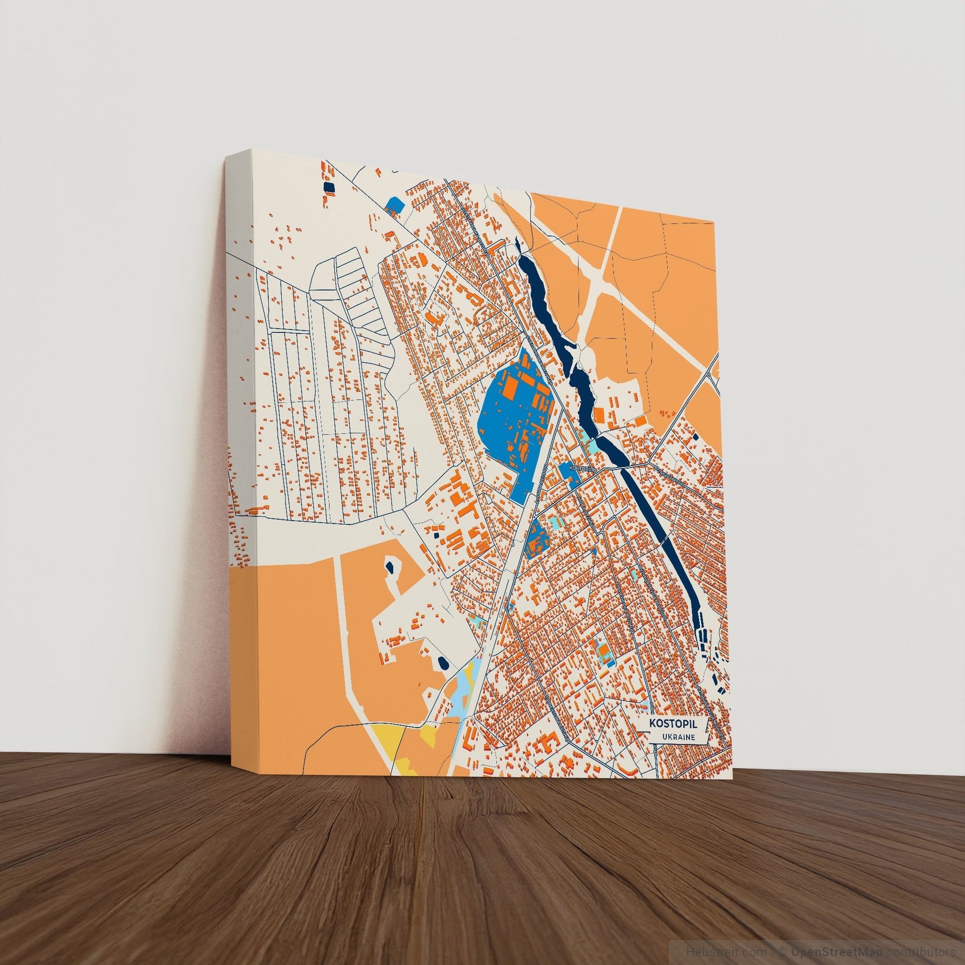 Костопіл Ukraine Colorful City Map Canvas Print