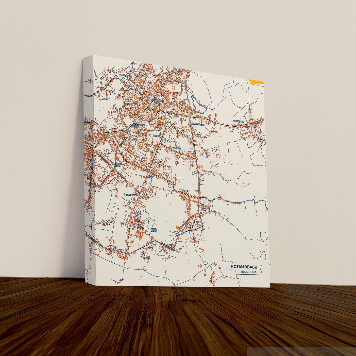 Kotamobagu Indonesia Colorful City Map Canvas Print