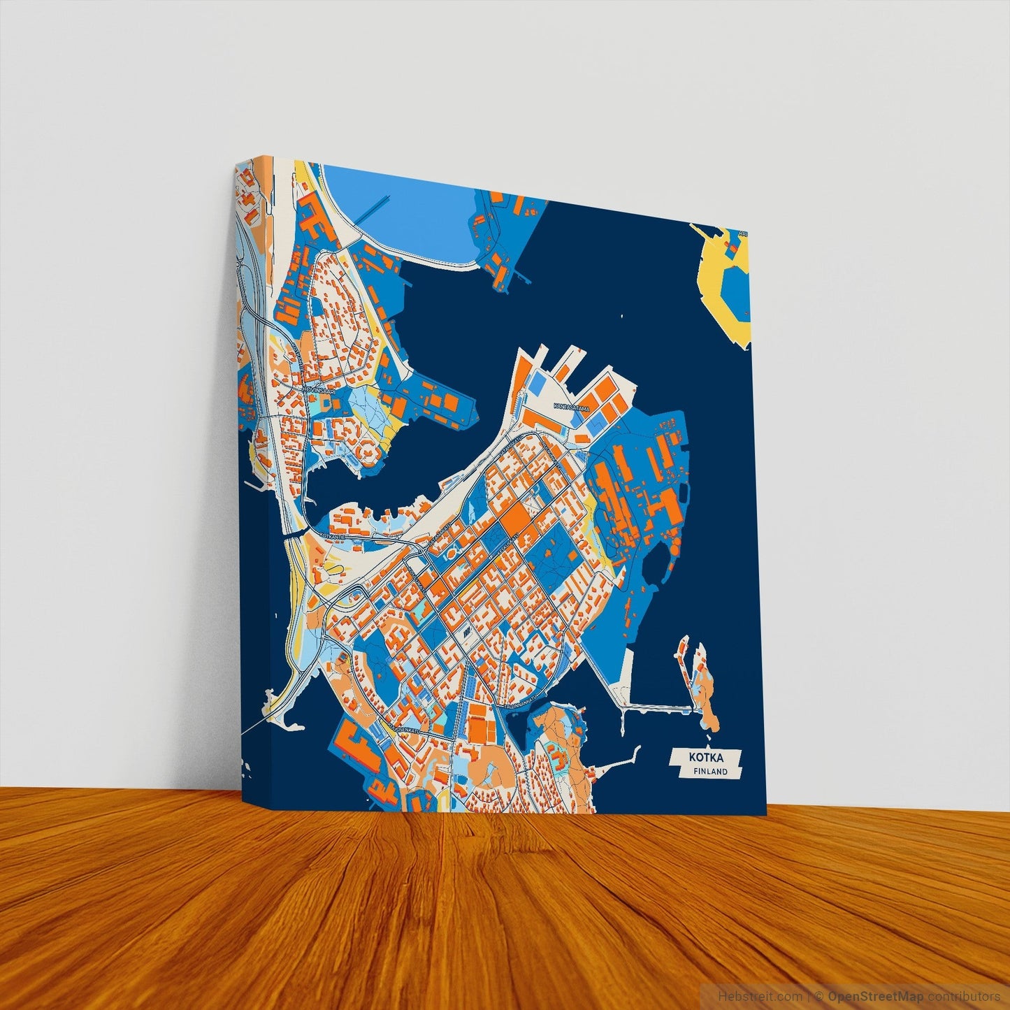 Kotka Finland Colorful City Map Canvas Print