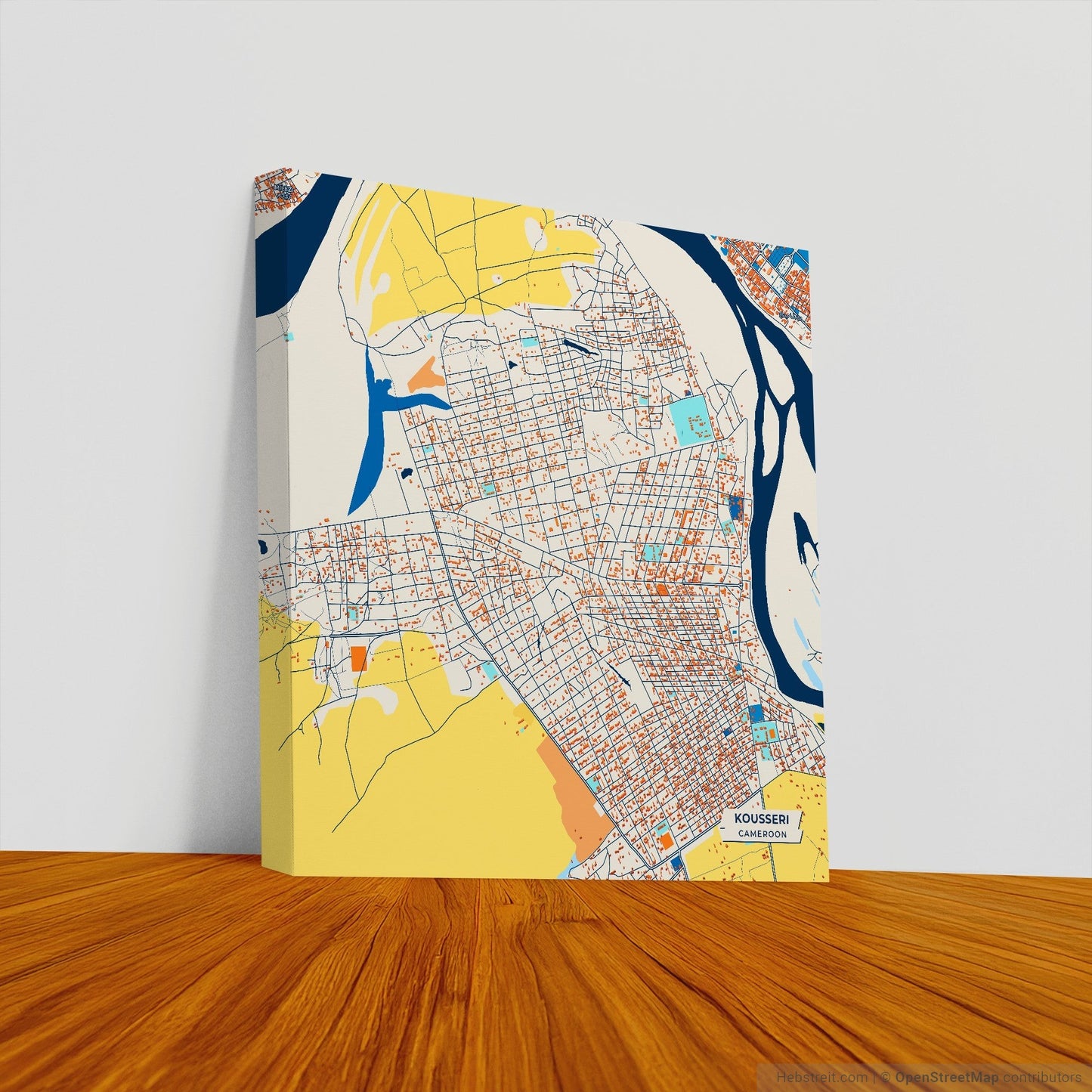 Kousseri Cameroon Colorful City Map Canvas Print