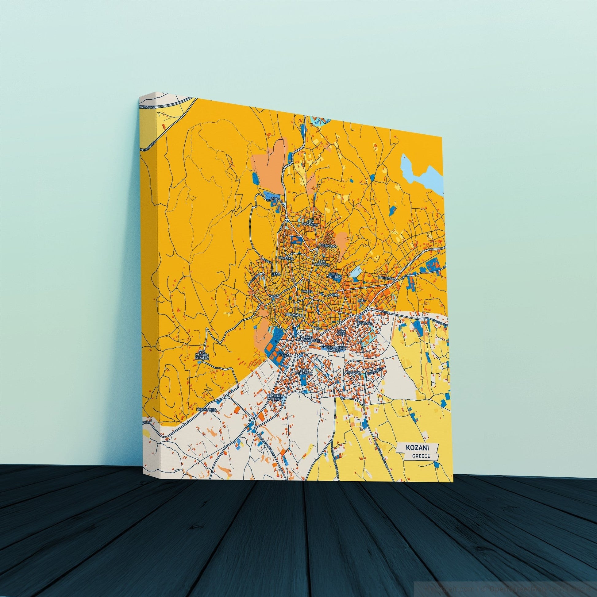 Κοζανη Greece Colorful City Map Canvas Print