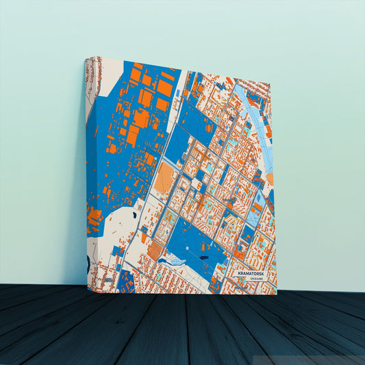 Краматорськ Ukraine Colorful City Map Canvas Print