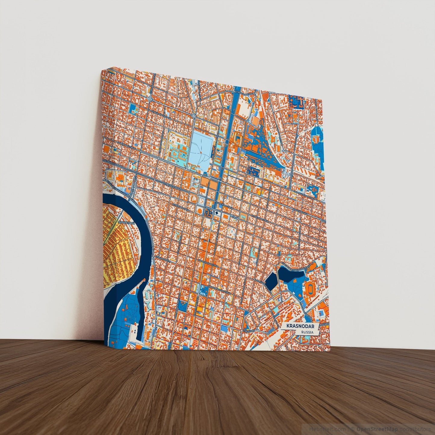 Краснодар Russia Colorful City Map Canvas Print