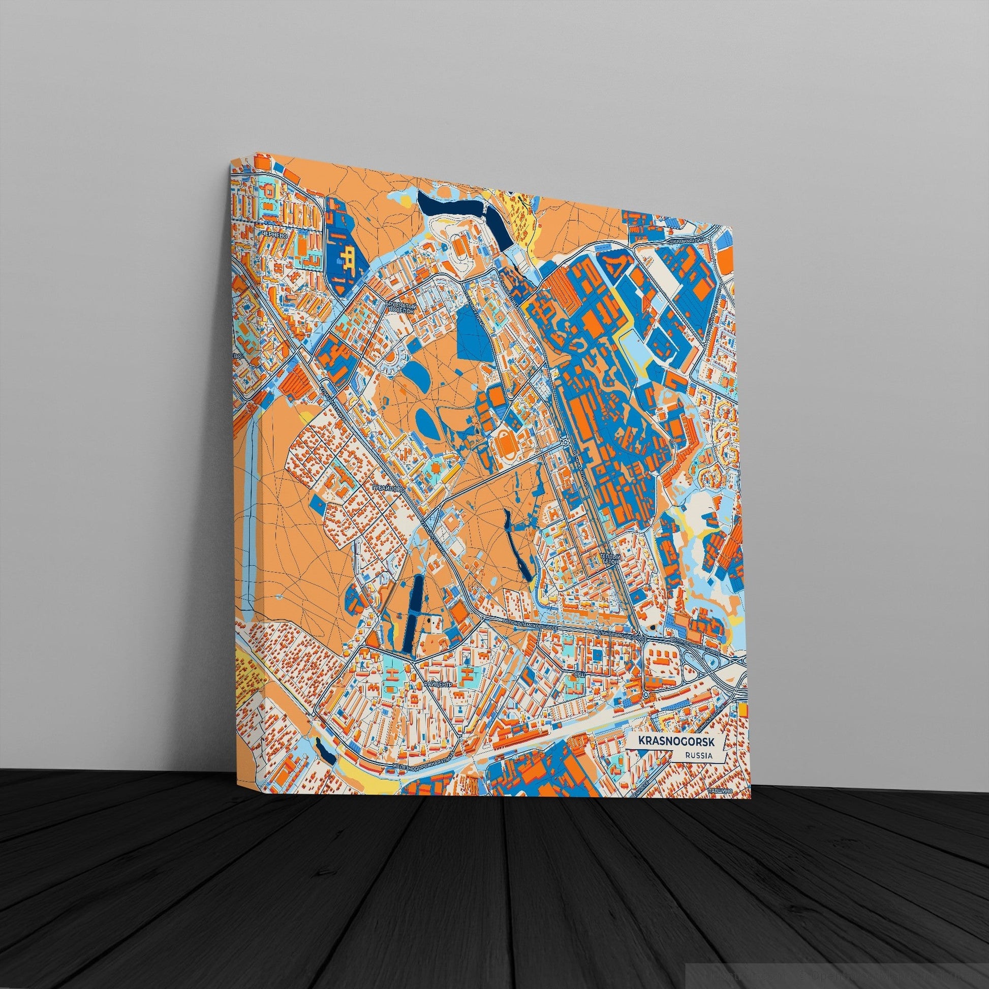 Красногорске Russia Colorful City Map Canvas Print