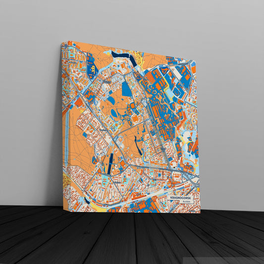 Красногорске Russia Colorful City Map Canvas Print
