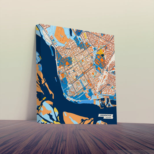 Кременчук Ukraine Colorful City Map Canvas Print