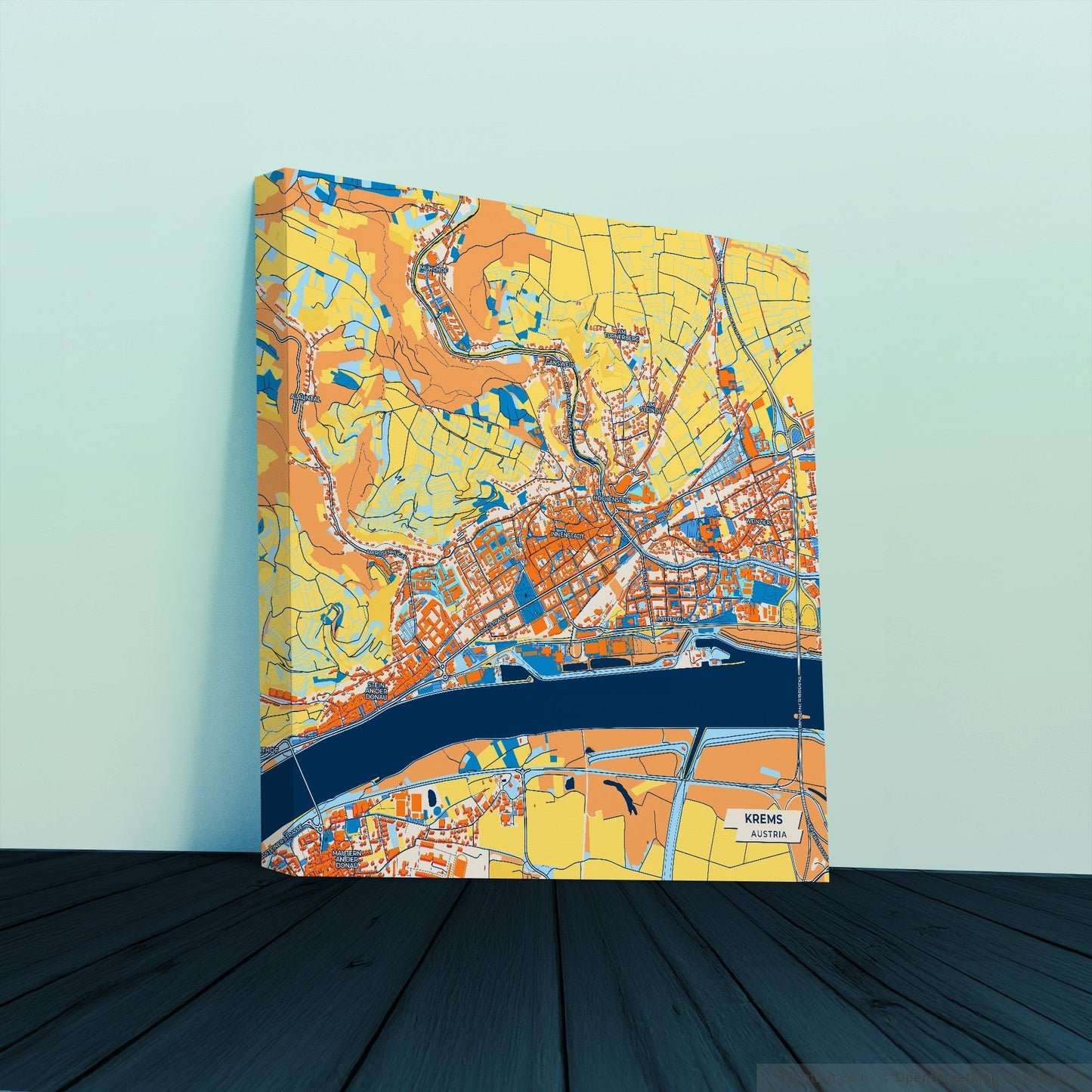 Krems Austria Colorful City Map Canvas Print